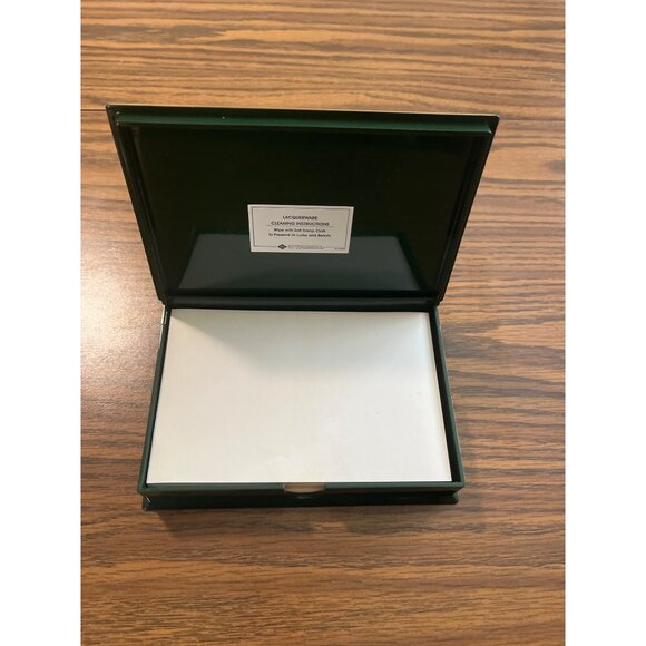 Otagiri Japan green lacquerware photo album and note holder desk set - Picture 8 of 10